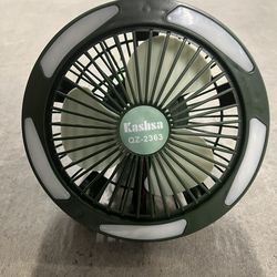 Fan with light rechargeable
