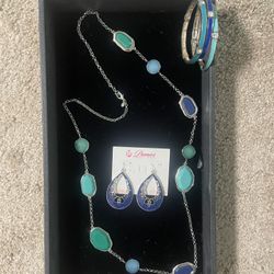 Gemma Necklace, Color Pop Earring, Ombré Bracelets