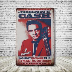 Johnny Cash Vintage Style Antique Collectible Tin Metal Sign Wall Decor