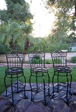 French iron wrought chairs (3)