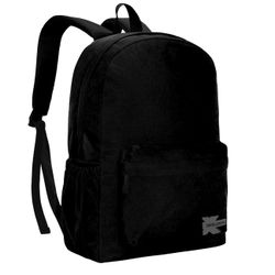 Classic School Backpack High Quality Lightweight Student Bookbag Travel Bag Daypack with Dual Side Pockets- Black