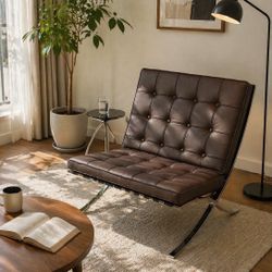 Modern Leather Lounge Chair – Fully Assembled – Like IKEA Style