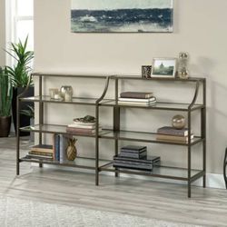 Metal & glass console sofa table or bookcase - NEW