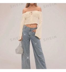 Large rhinestone jeans