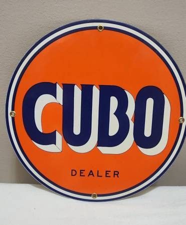 Cubo dealer original Porcelain Vintage sign