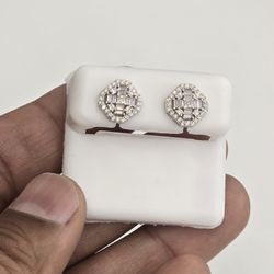 925 Sterling Silver Moissanite Diamond Stud Earring 