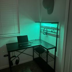 Ultimate Gamer Setup:  LED L-Shaped Desk & Ergonomic Chair Bundle