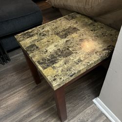 Marble Top Square Side Table 