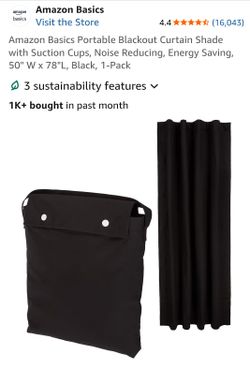 Portable suction cup black out curtains