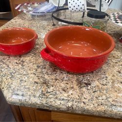 Red bowls