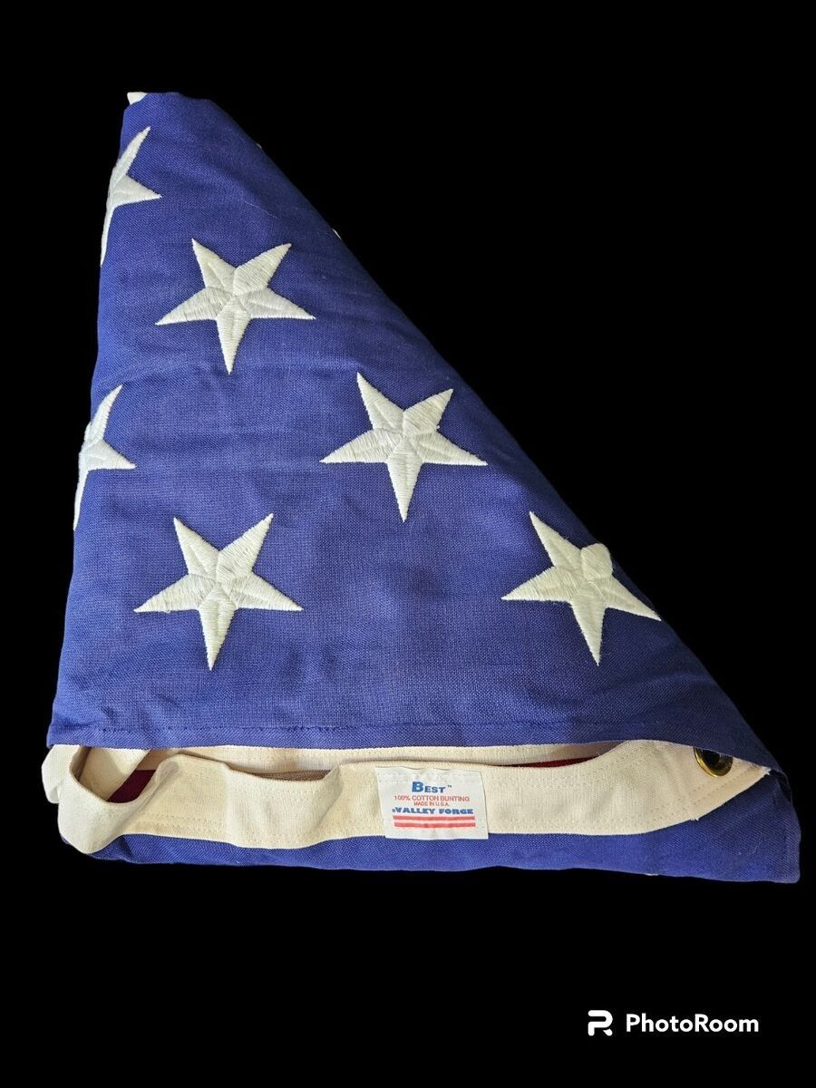 New, Large, 100% Cotton Bunting High Quality American Flag