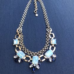 Bella Jack Statement Gold Silver Tone Rhinestone Necklace 