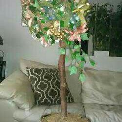 Tree in metal container! Tabletop or floor 