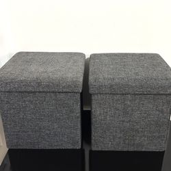 Ottoman  Fabric Storage Foldable 2 Pack