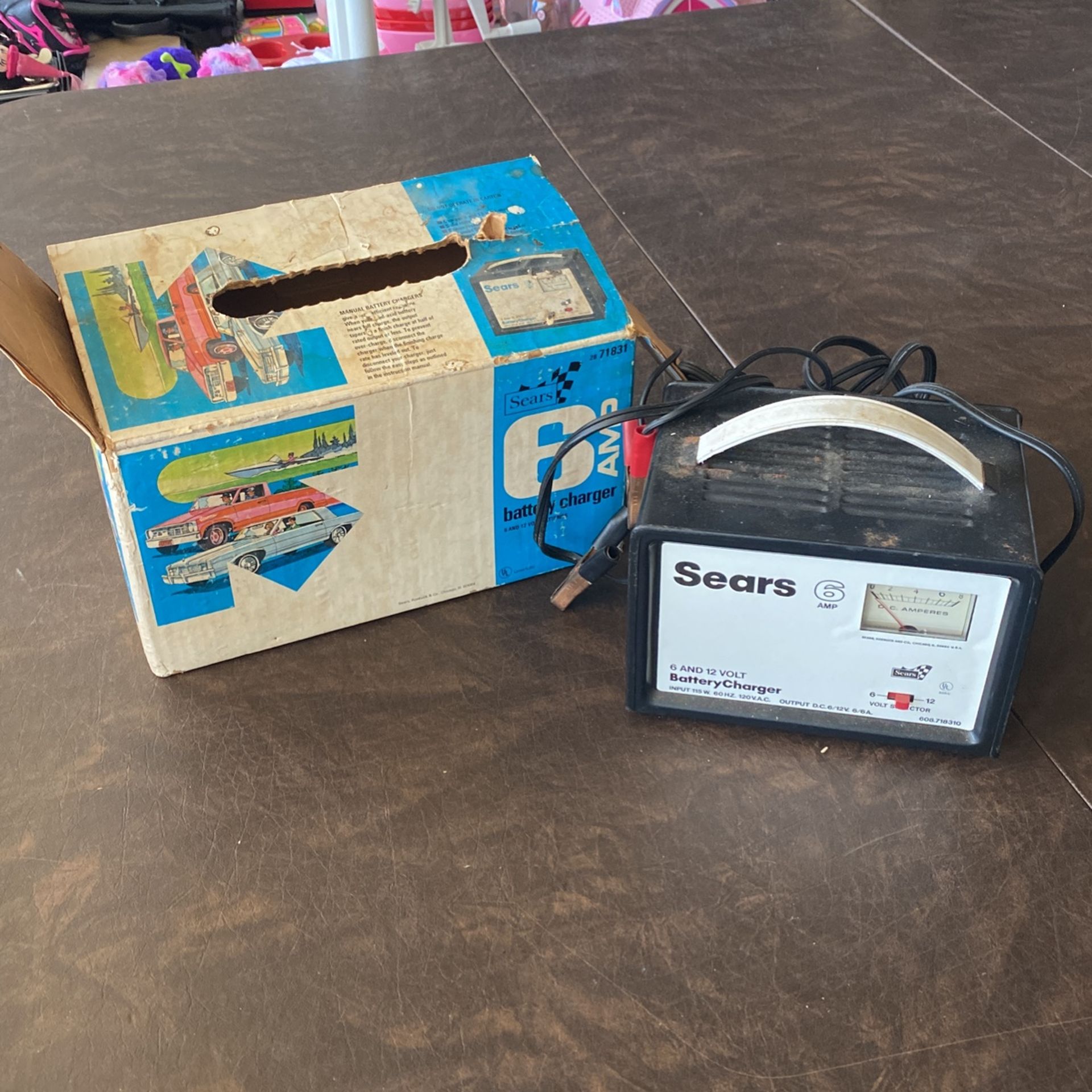 Vintage Sears 6 Amp 6-12 Volt Car Auto Battery Charger Collectible