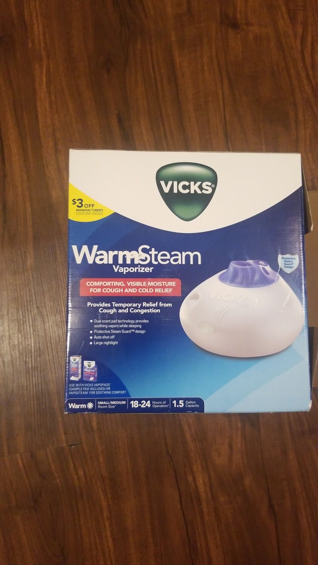 2 Vicks warm steam