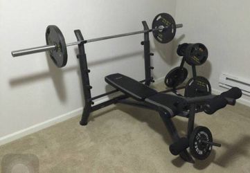 SA Gear Olympic weight bench weights bars and weight tree for Sale in Seattle WA OfferUp