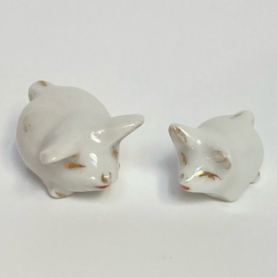 Vintage Miniature Pig Figurines - Japan