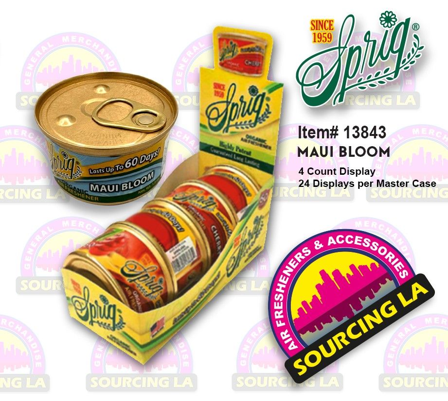 Sprig Canister Air Freshener, Made in the USA Since 1959 - Maui Bloom
