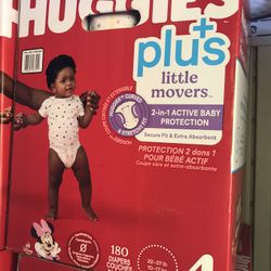 Huggies Little Movers Plus Size 4/180 Diapers 