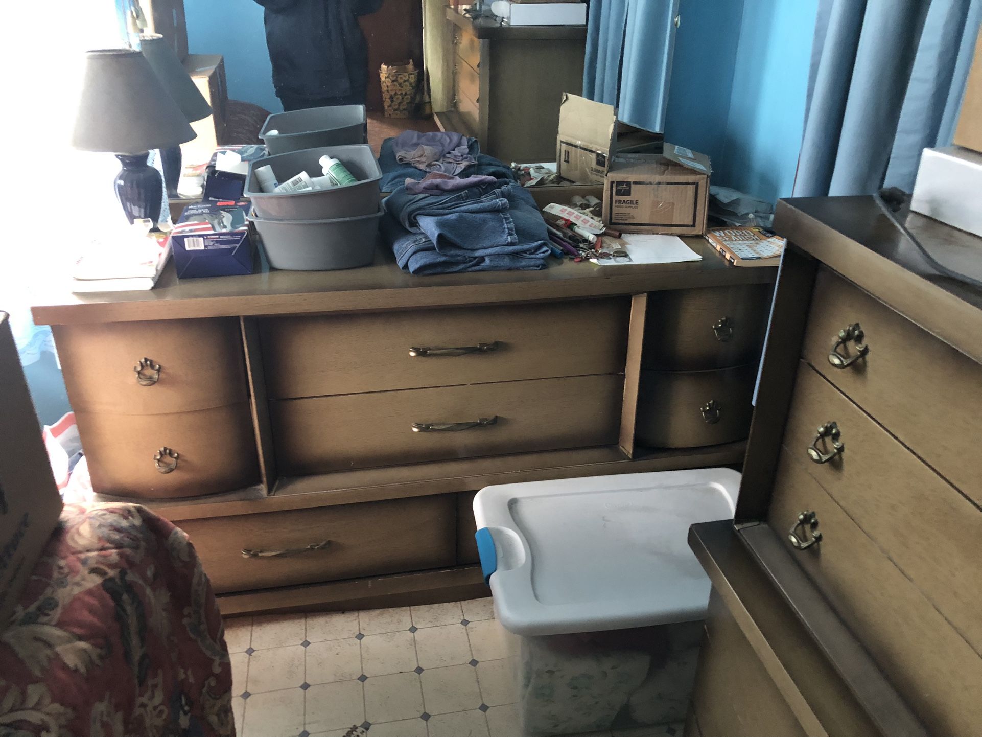 Vintage dresser, Chest Drawers,  And Night Stand