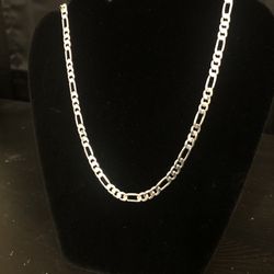 Silver Plated Figaro Chain 24”