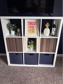 White IKEA Kallax 9-Cube Organizer Shelf / Bookcase (13"x13" Cubes)