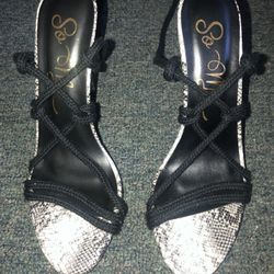 Snakeskin Print Heels