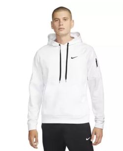 Nike Therma-FIT Men's Medium-Tall Pullover Fitness Hoodie - White (DQ5401-100)