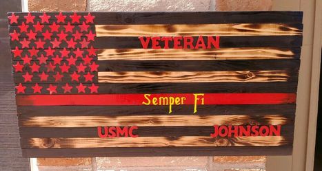 Custom american wood flags