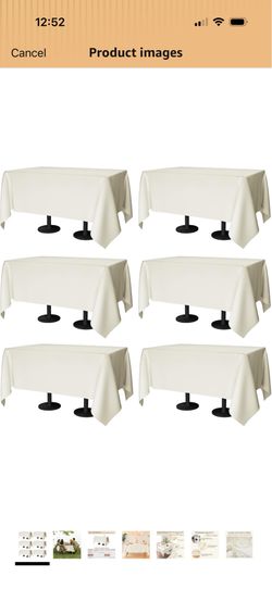 70x120 Table Cloth - 12, pcs Rectangular Black Washable Stain and Wrinkle Resistant Polyester Table Cover for Dining Tables, Various Parties and Campi