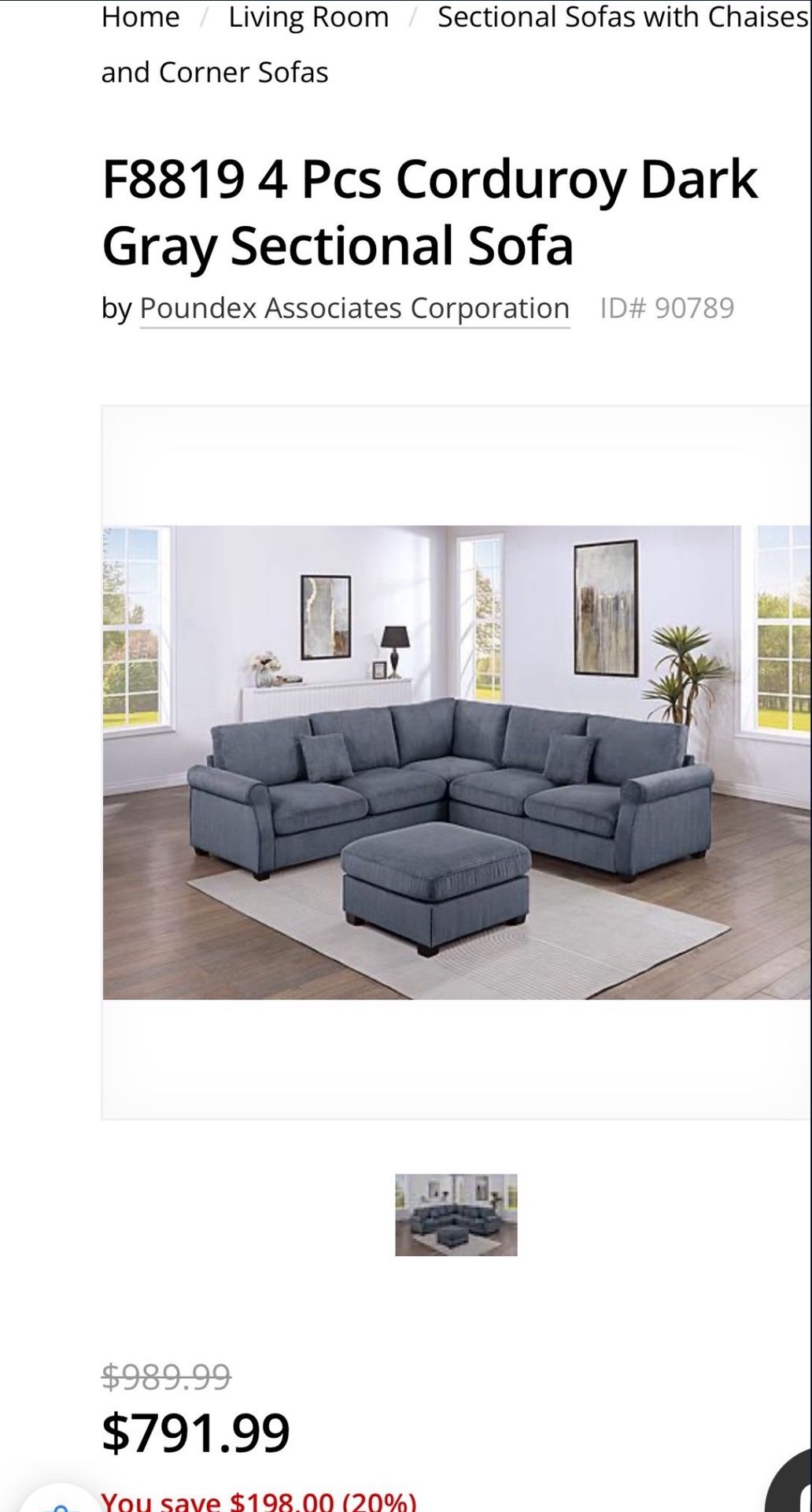New Dark Grey Sectional Sofa — THE AMBER SPECIAL ✨ 