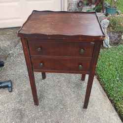 Vintage Radio In Wooden Cabinet
