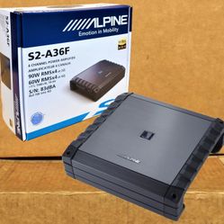 Alpine S Series Power Amplifier 4-Channel Speaker System Amp 480 Watts S2-A36F 🚨 Payment Options Available 🚨 No Credit Needed 🚨 