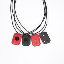 Leather Dog Tag Pendant & Necklace 