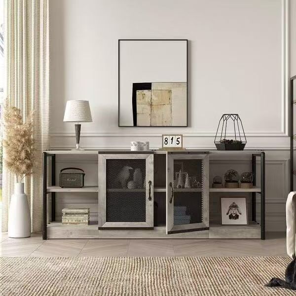 63" TV Stand Farmhouse Style TV Console Table