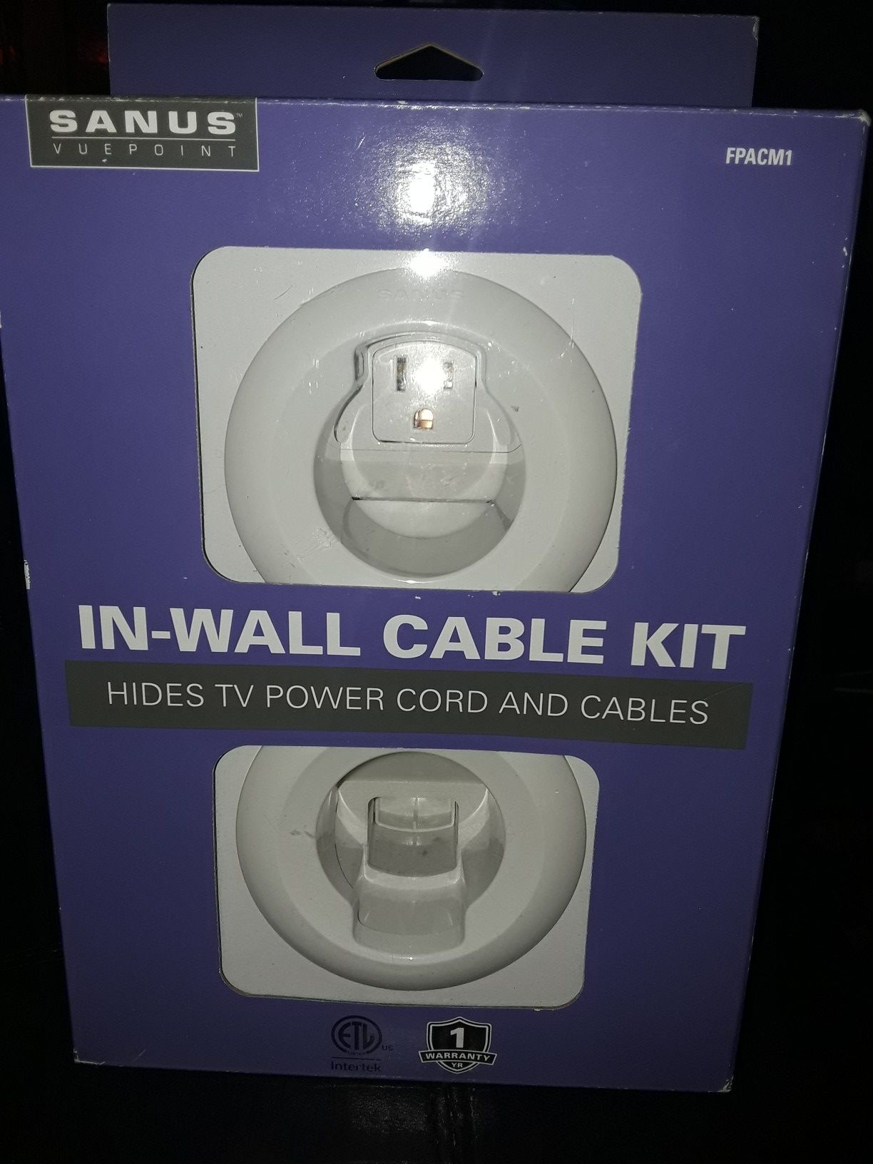 In-wall cable kit for mounted TV's.