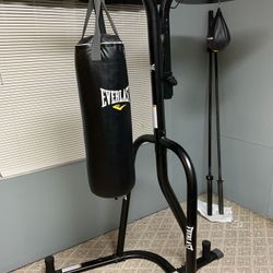 Everlast – 2 Station Heavy Bag Stand,  With Heavy Bag and speed Bag