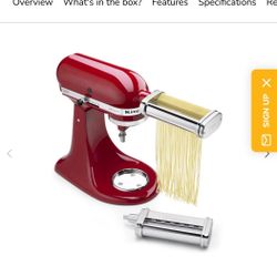 New In Box, KitchenAid Attachment— 2-piece Pasta Cutter Set