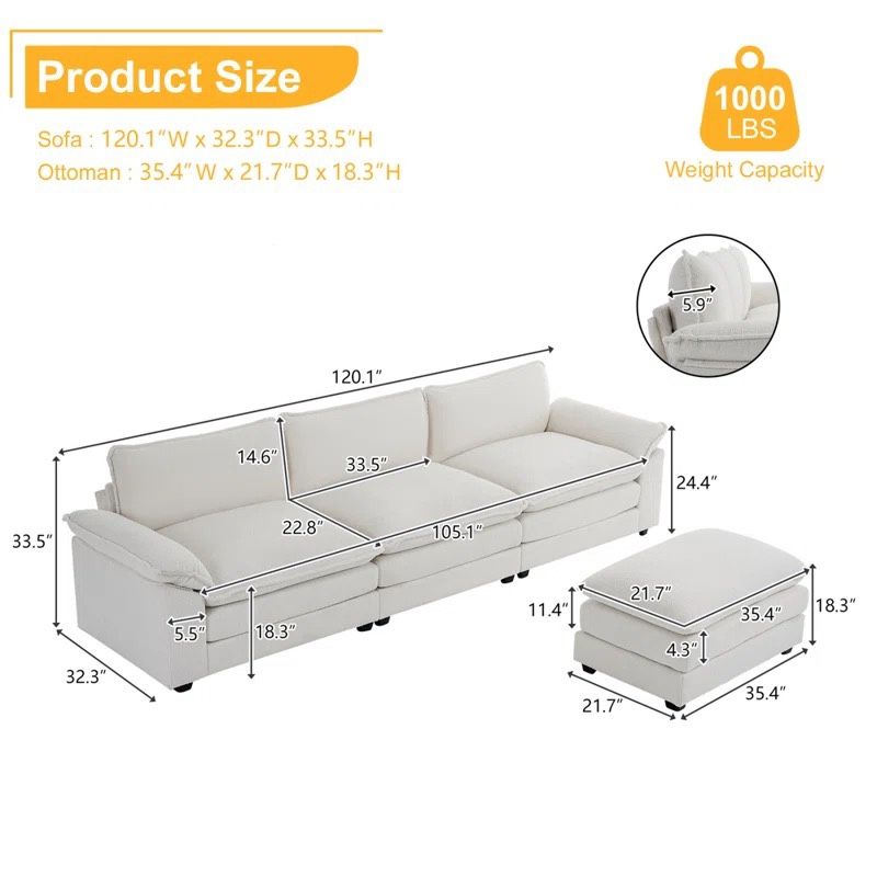 Couch W/ Ottoman $299 OBO