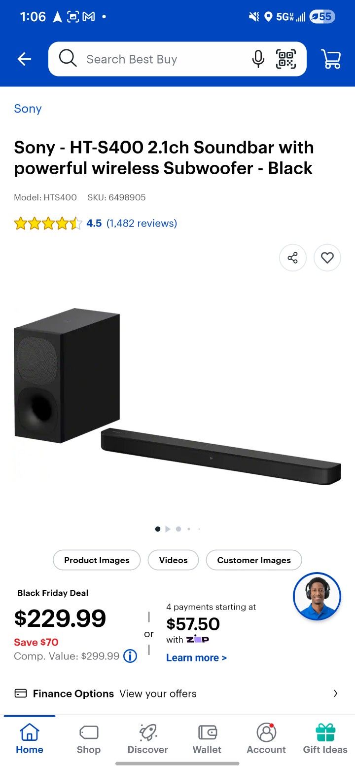 Sony Bluetooth Sound Bar And Subwoofer