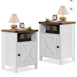 Farmhouse Nightstand Set Of 2