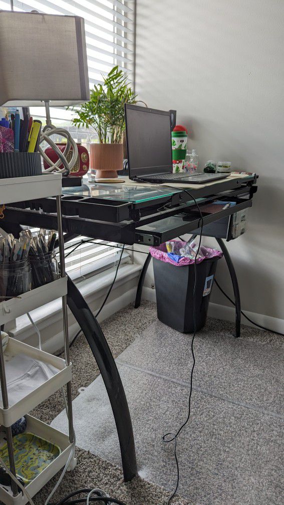 Office Desk + Rolling Chair