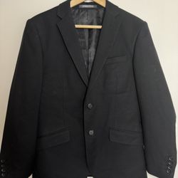 Creativo SOLID BLACK TWO BUTTON SUIT JACKET BLAZER 