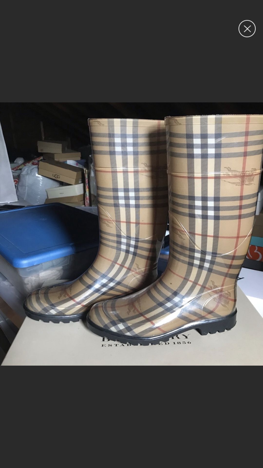 Authentic Burberry Rain Boots Size 39