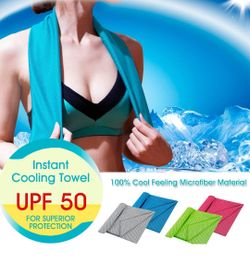 4 Pack Cooling Workout ​Towels for Gym Sweat Athletes Cooling Rags Towels for Neck and Face Travel Camping Sports Towel 40x12 (Blue, Green, Red, Gray)