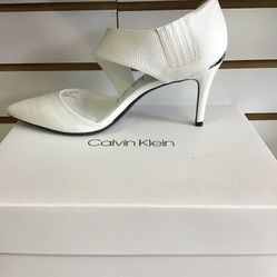 Calvin Klein 8 White Heels