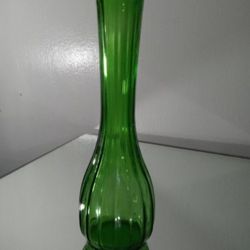 70's PORTLAND GLASS BOTTLE VASE 8"