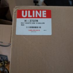 New/Unopened Uline Justrite H 2737R 14Gal Oily Waste Can