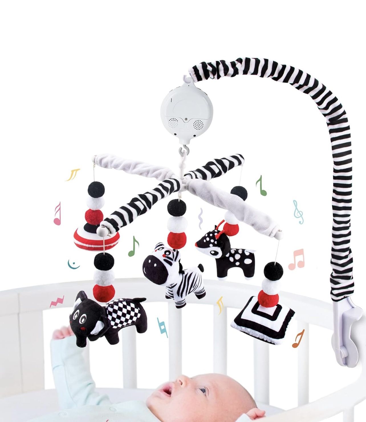 teytoy My First Baby Crib Mobile, Black and White Baby Mobile for Crib, High Contrast Mobile Toy for Newborn Infants Boys and Giy